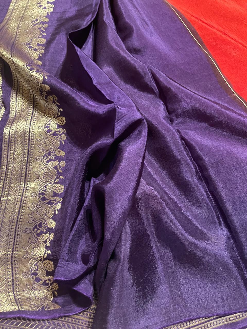 VINTAGE BANARASI-RED WITH PURPLE