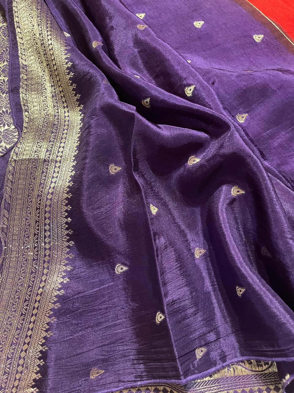 VINTAGE BANARASI-RED WITH PURPLE