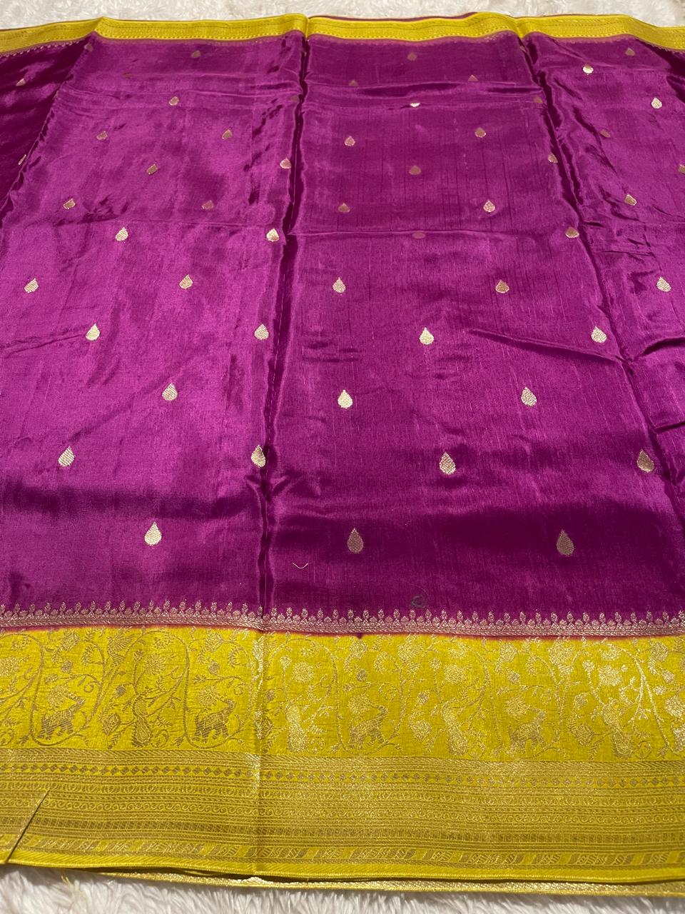 VINTAGE BANARASI-PURPLE WITH GREEN