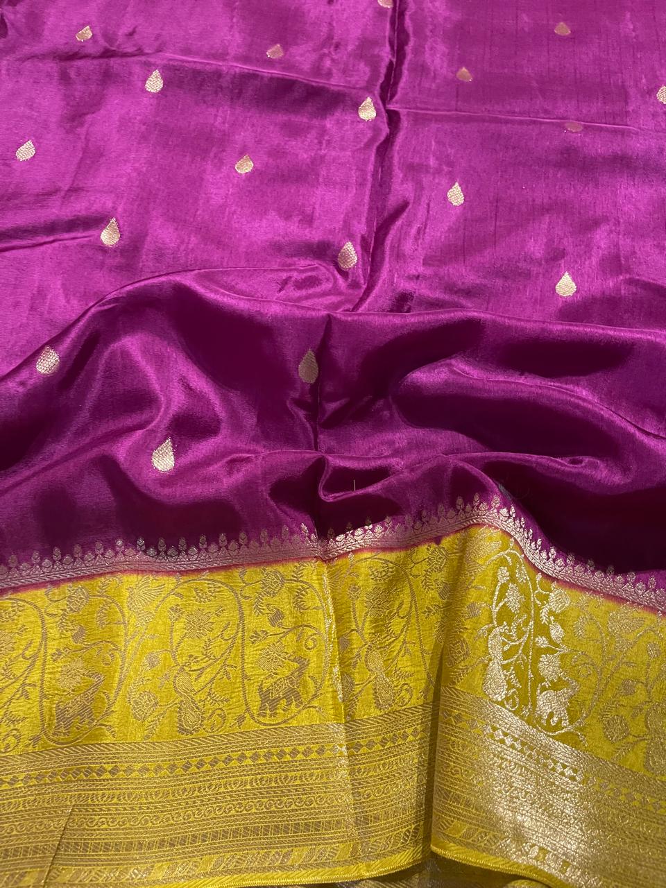 VINTAGE BANARASI-PURPLE WITH GREEN