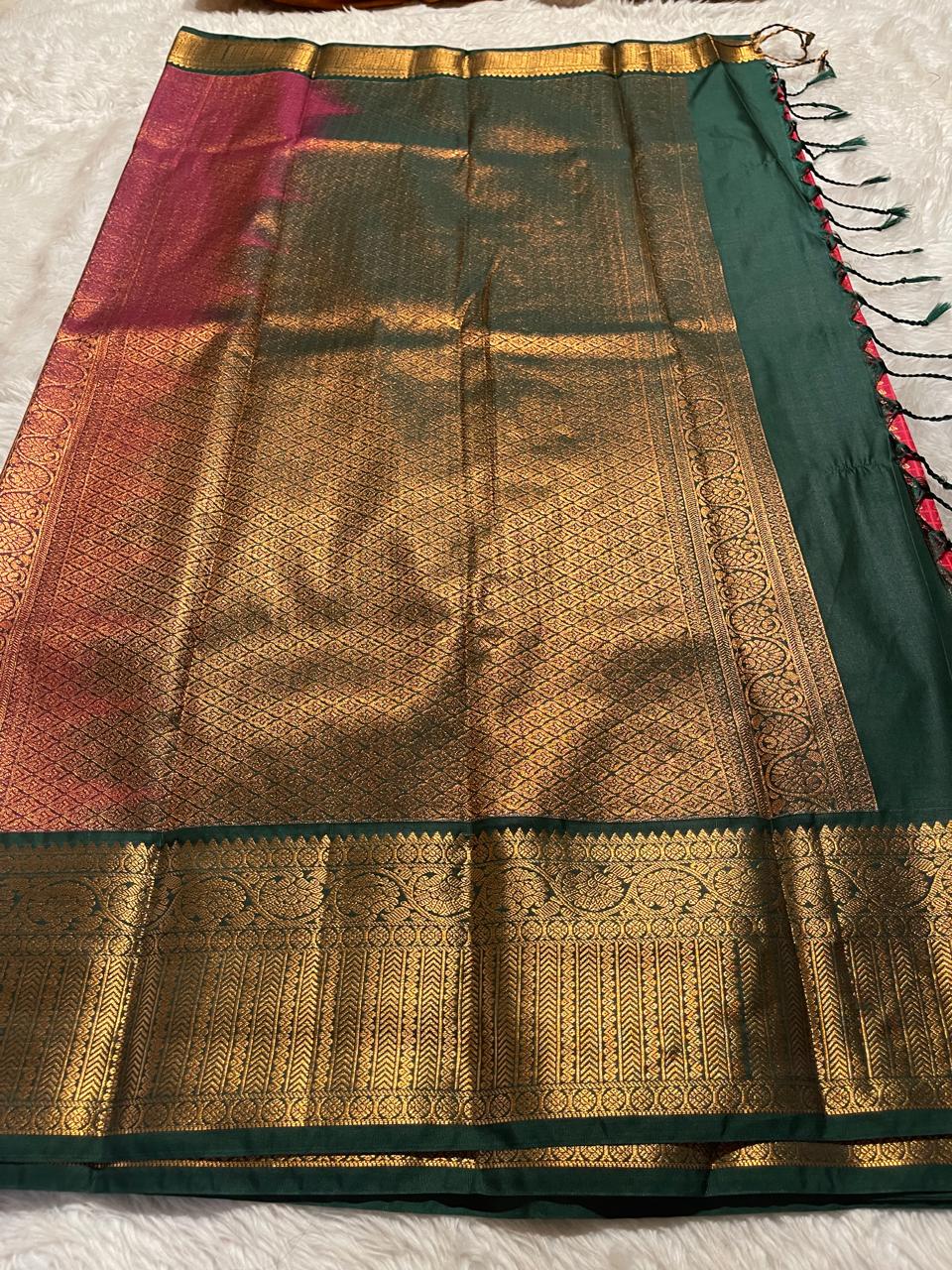 1000 BUTTAS-DARK PEACH WITH BOTTLE GREEN