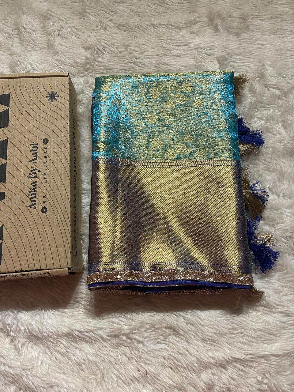 TISSUE LACE- blue dual tone