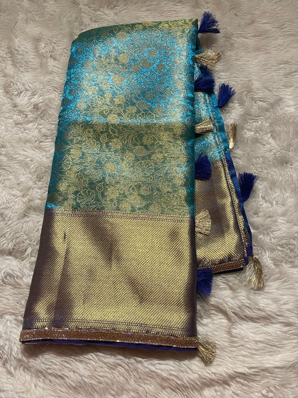 TISSUE LACE- blue dual tone