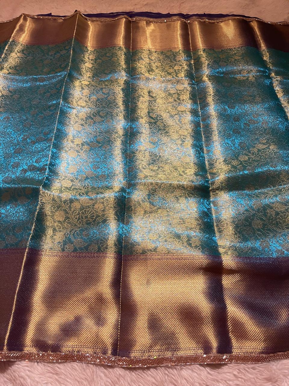 TISSUE LACE- blue dual tone