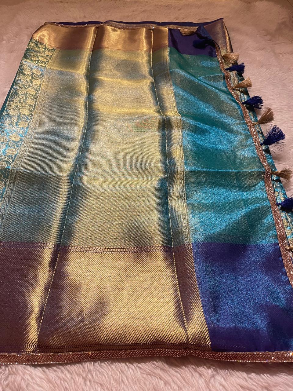 TISSUE LACE- blue dual tone