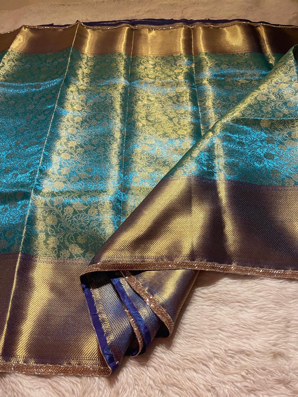 TISSUE LACE- blue dual tone