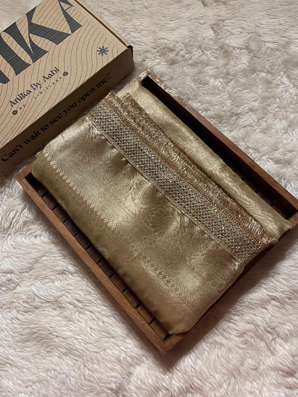TISSUE LUXE-CHAMPAGNE GOLD SAREE