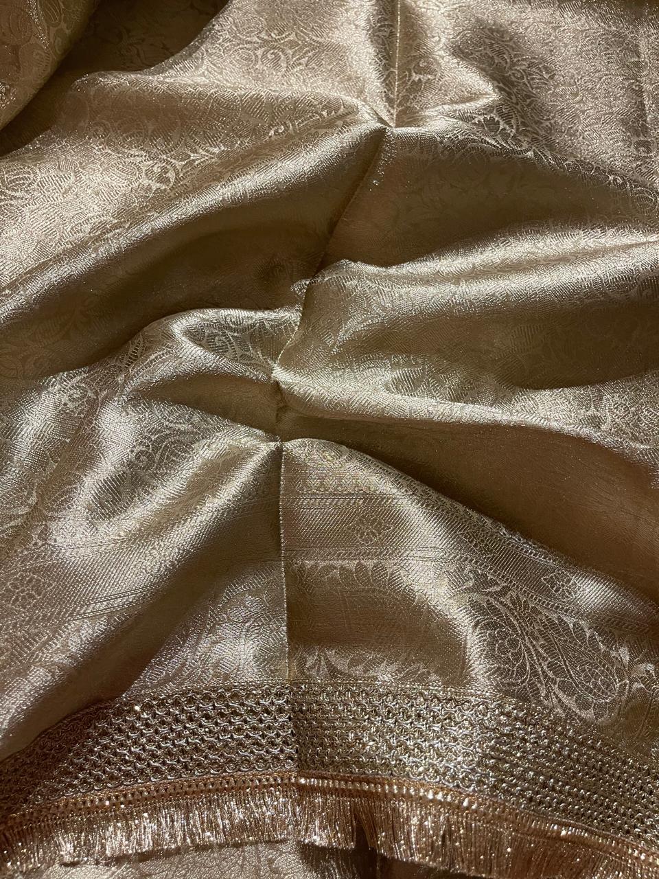 TISSUE LUXE-CHAMPAGNE GOLD SAREE