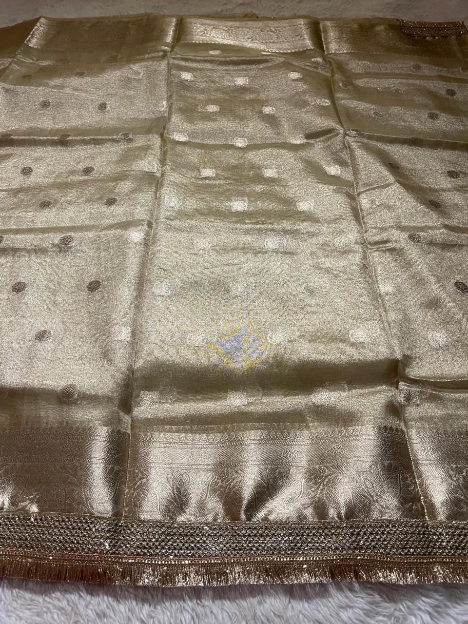 TISSUE LUXE-CHAMPAGNE GOLD SAREE