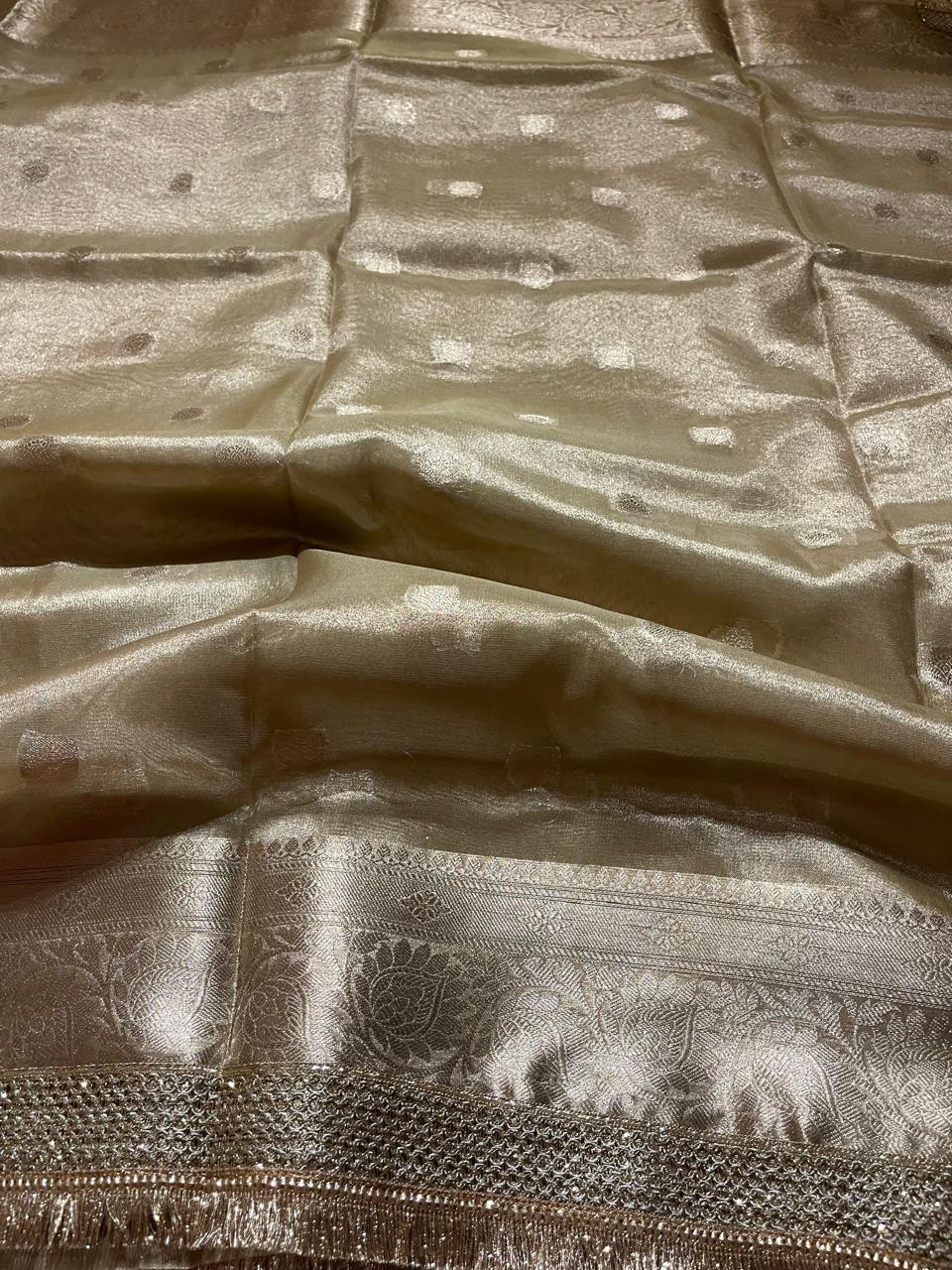 TISSUE LUXE-CHAMPAGNE GOLD SAREE
