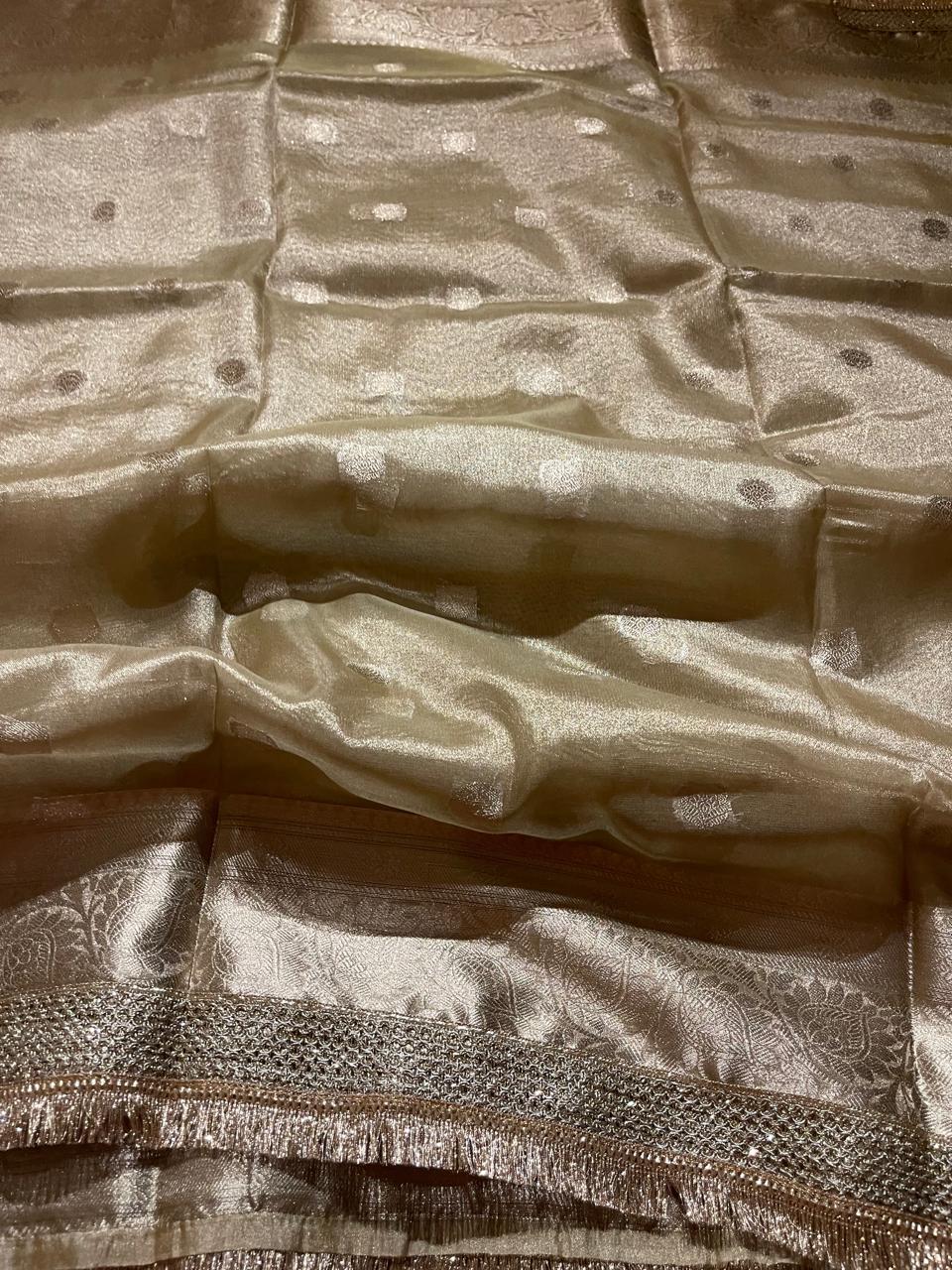 TISSUE LUXE-CHAMPAGNE GOLD SAREE