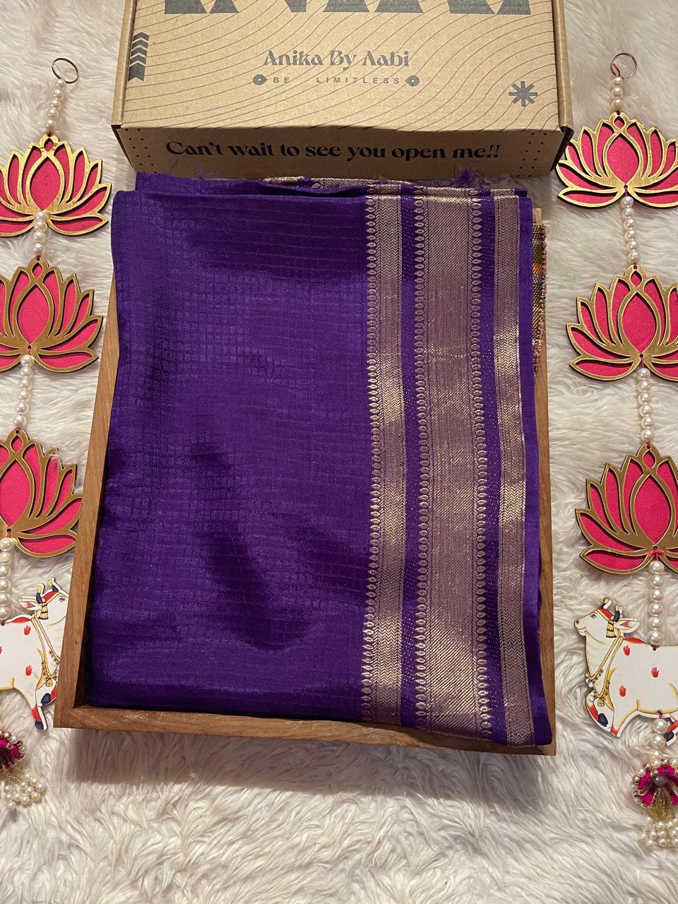 MUNGA BANARASI SAREE-PURPLE