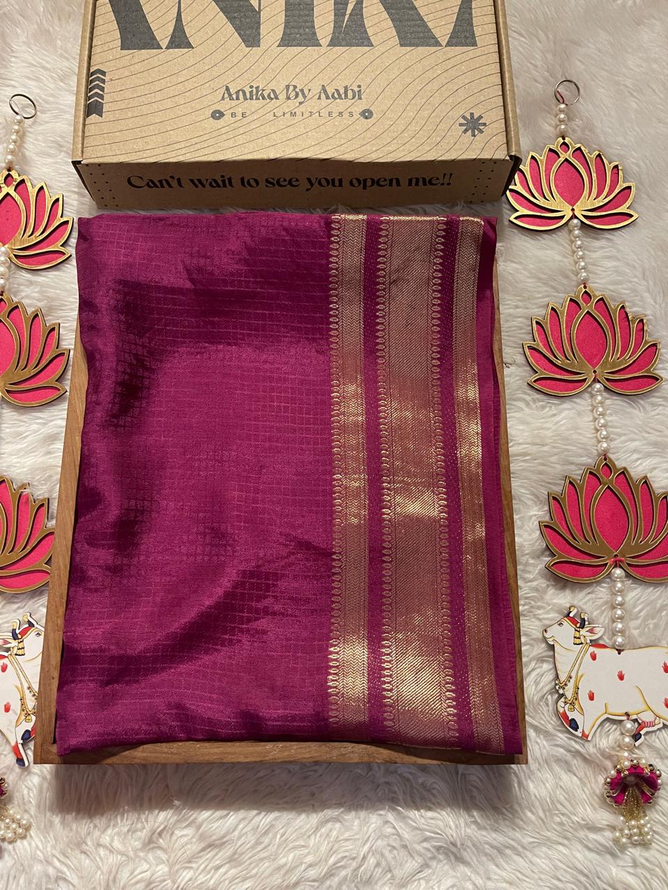 MUNGA BANARASI SAREE- MAGENTA
