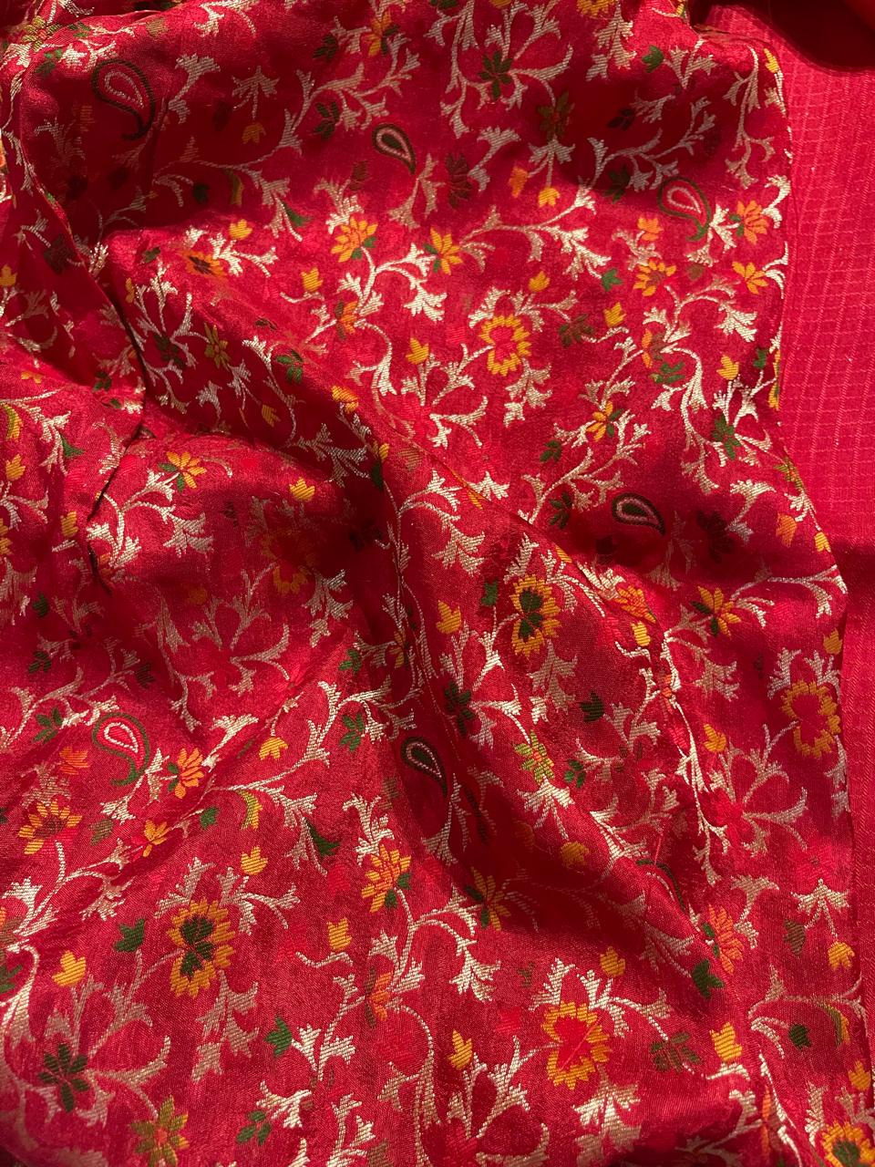 MUNGA BANARASI SAREE-RED