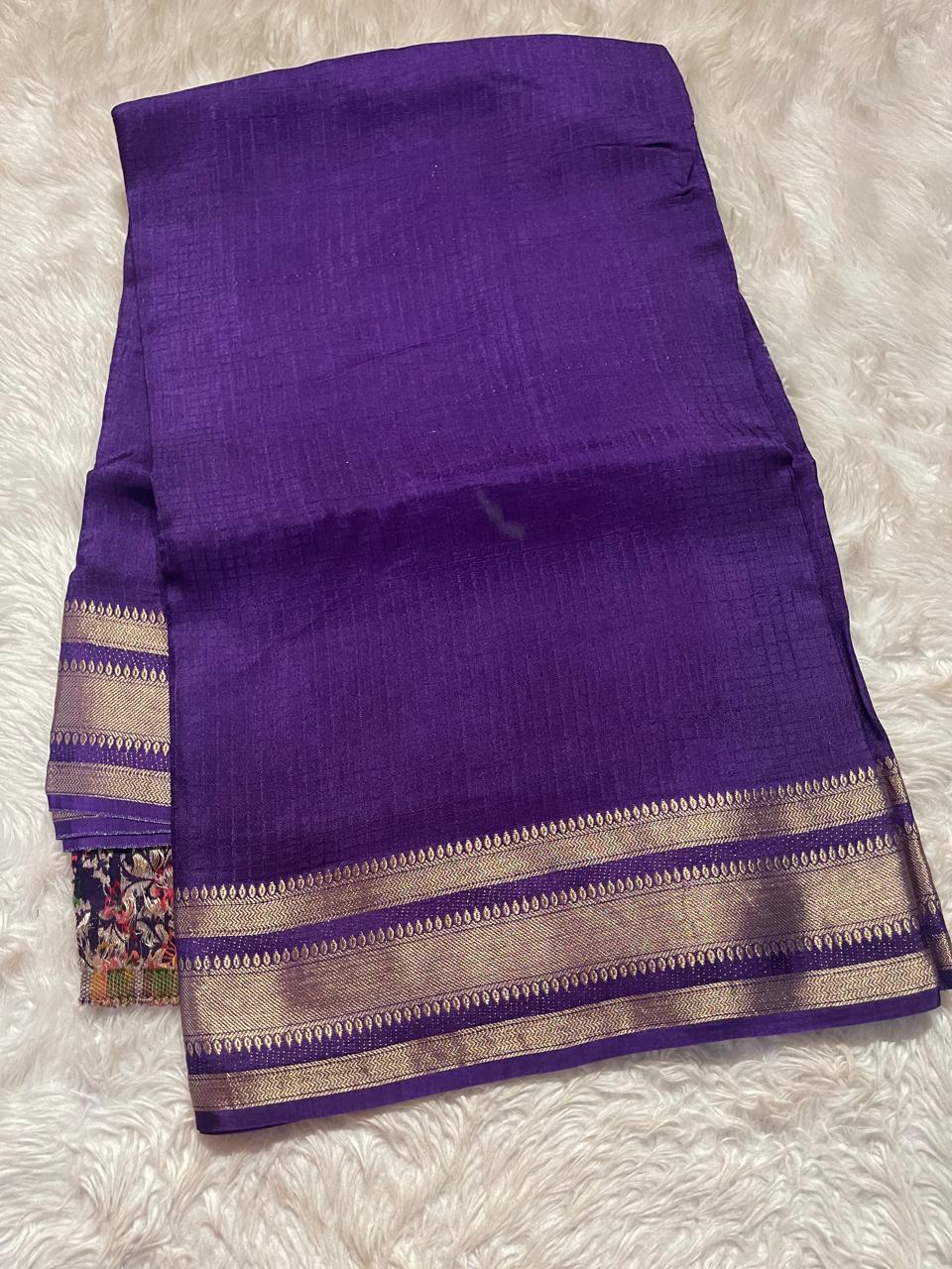 MUNGA BANARASI SAREE-PURPLE