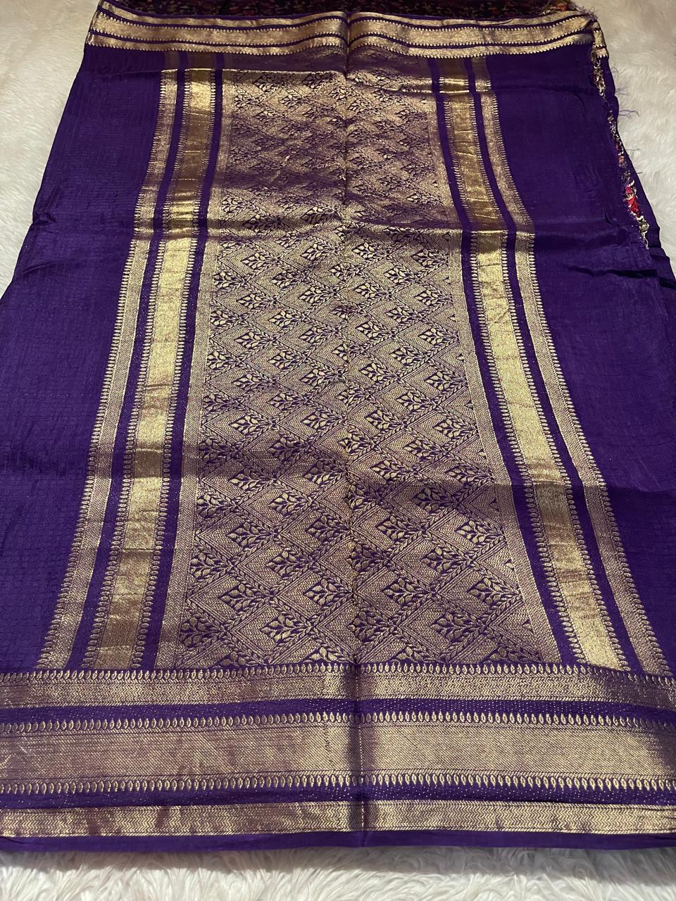 MUNGA BANARASI SAREE-PURPLE