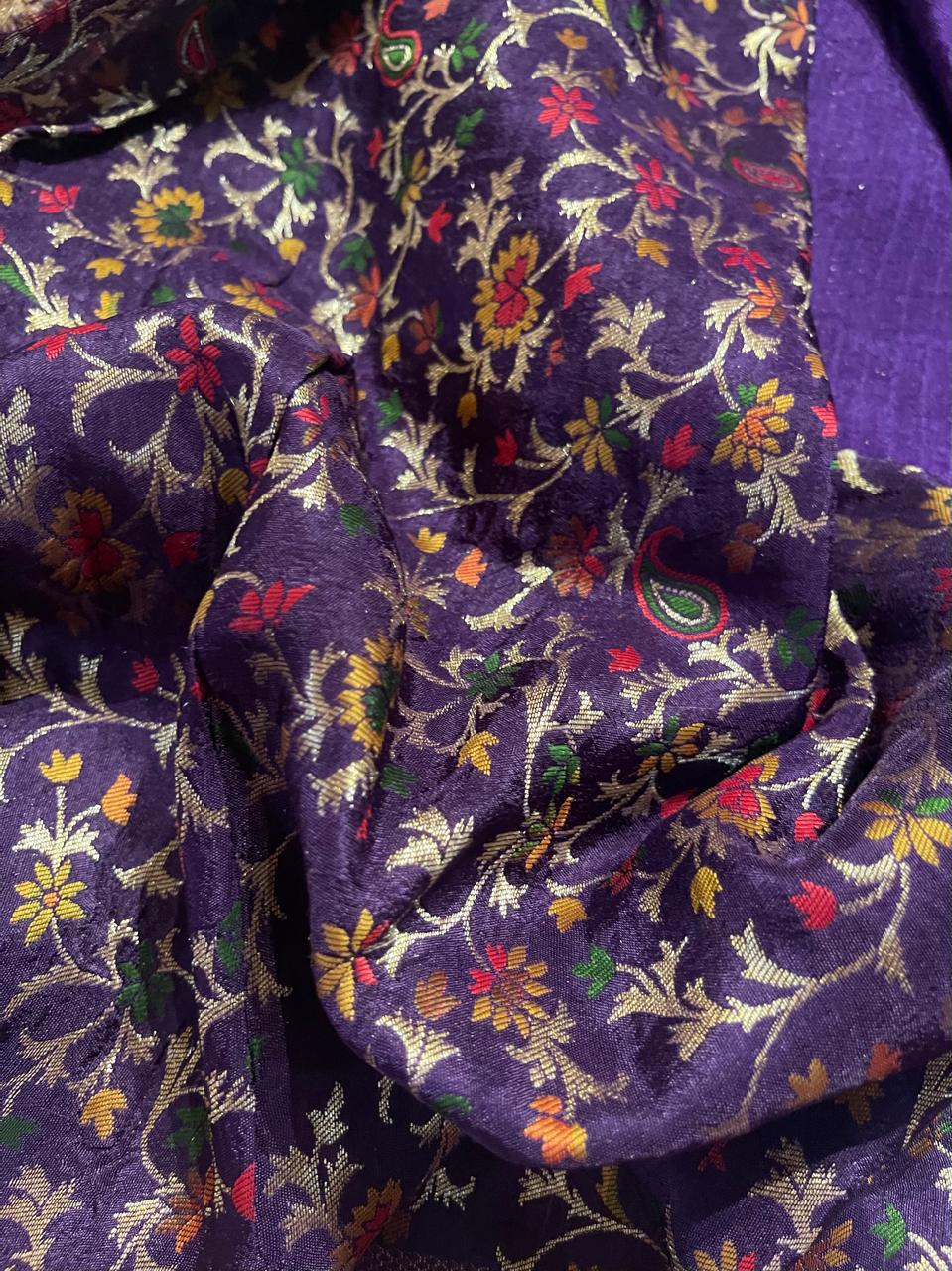 MUNGA BANARASI SAREE-PURPLE