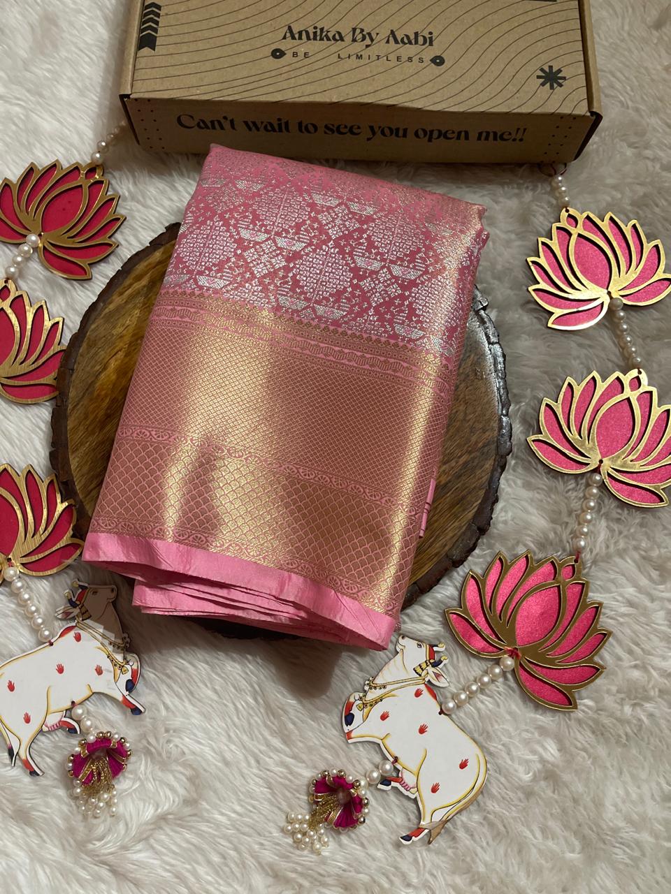 SWAYAMVARAM-PASTEL PINK SILK SAREE