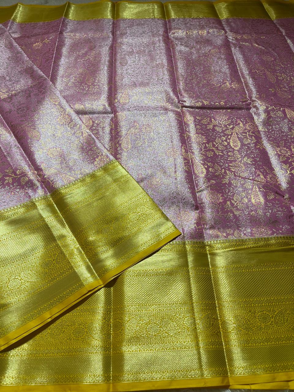SWAYAMVARAM-BABY PINK YELLOW SILK SAREE