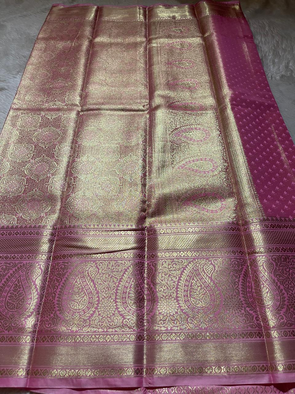 SWAYAMVARAM-BABY PINK ANNAPAKSHI SILK SAREE