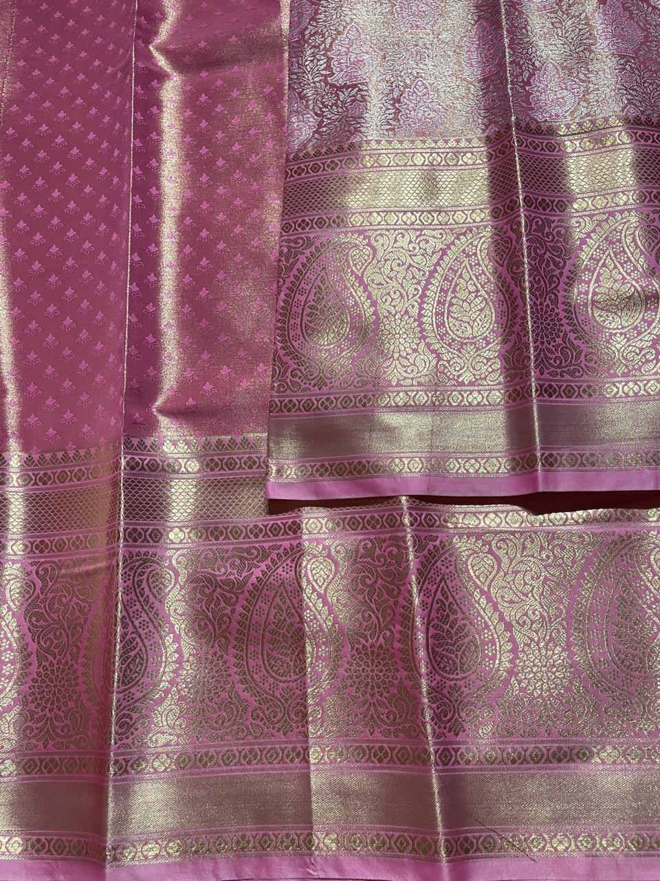 SWAYAMVARAM-BABY PINK ANNAPAKSHI SILK SAREE