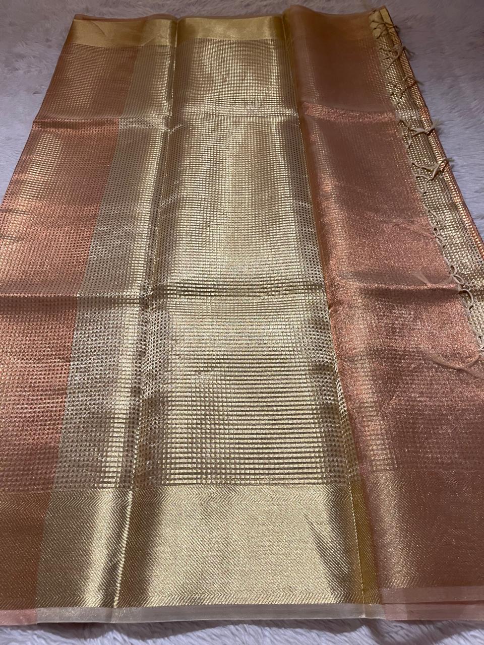 NAYAN-LIGHTSALMON PEACH SAREE