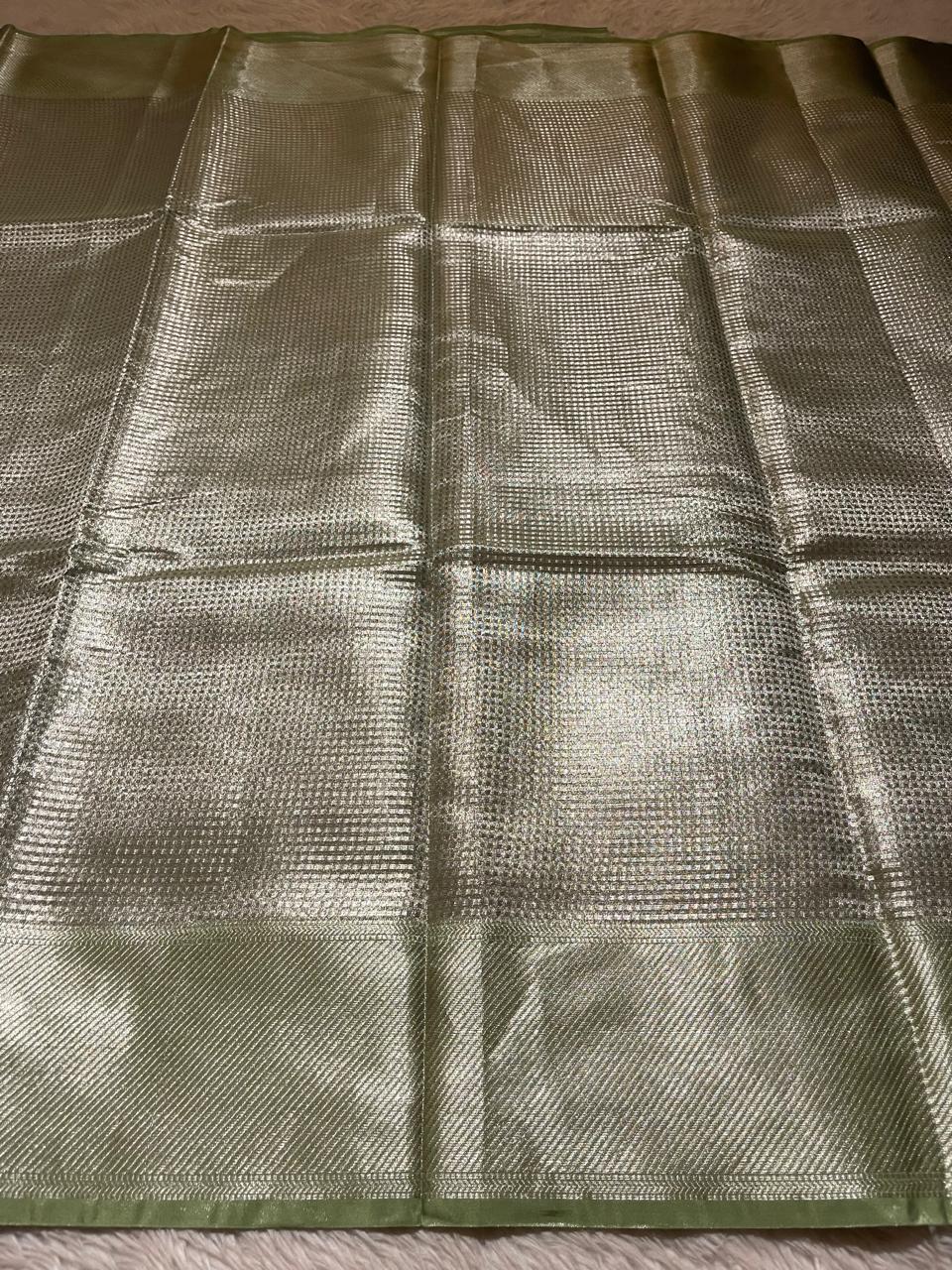 NAYAN-OLIVE GREEN DUAL TONE SAREE