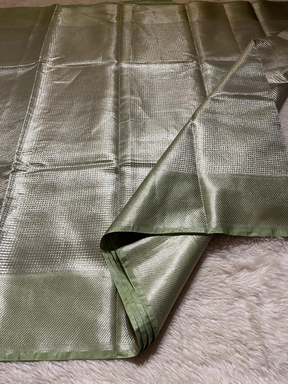 NAYAN-OLIVE GREEN DUAL TONE SAREE