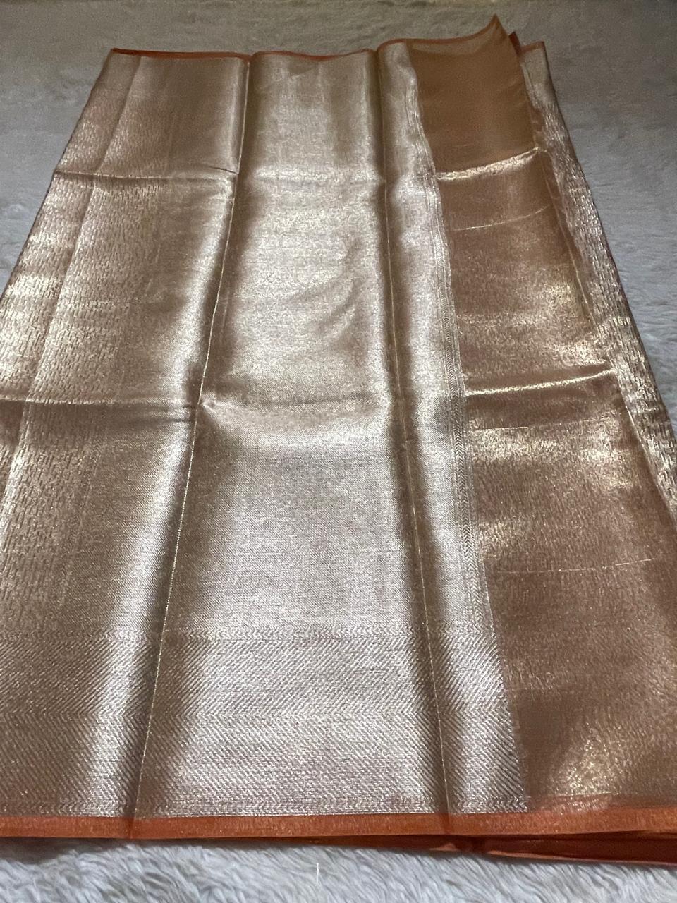 HEERA-PEACH DUAL TONE SAREE