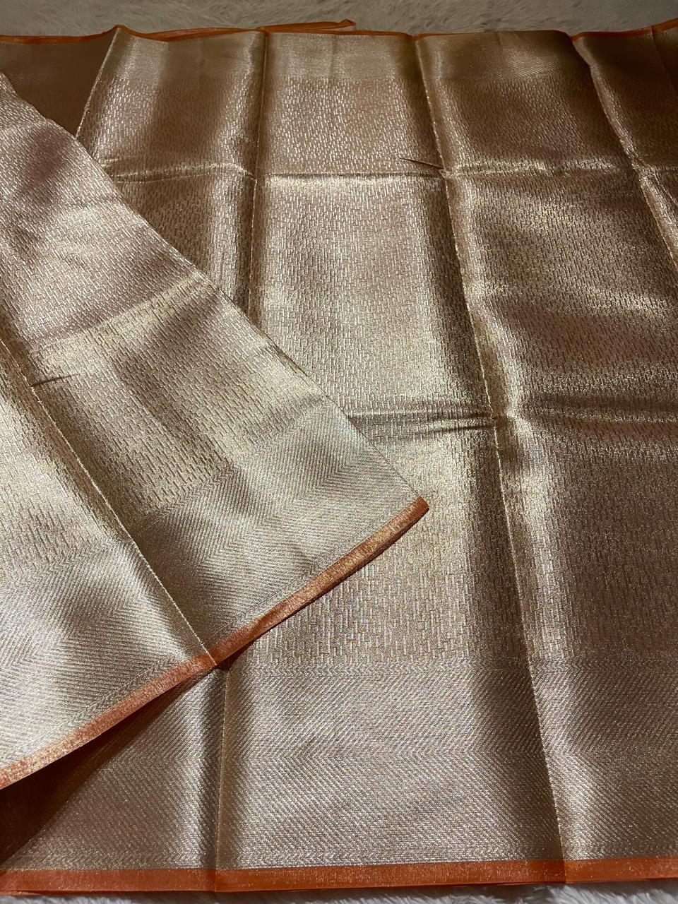 HEERA-PEACH DUAL TONE SAREE