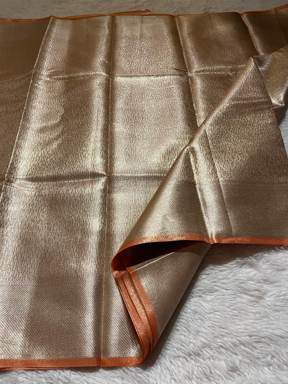 HEERA-PEACH DUAL TONE SAREE