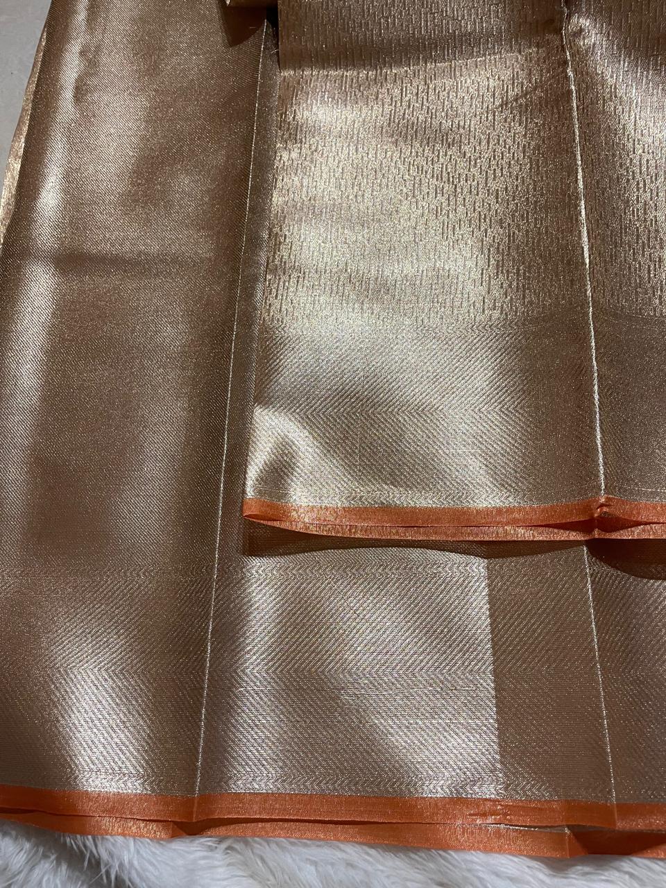 HEERA-PEACH DUAL TONE SAREE