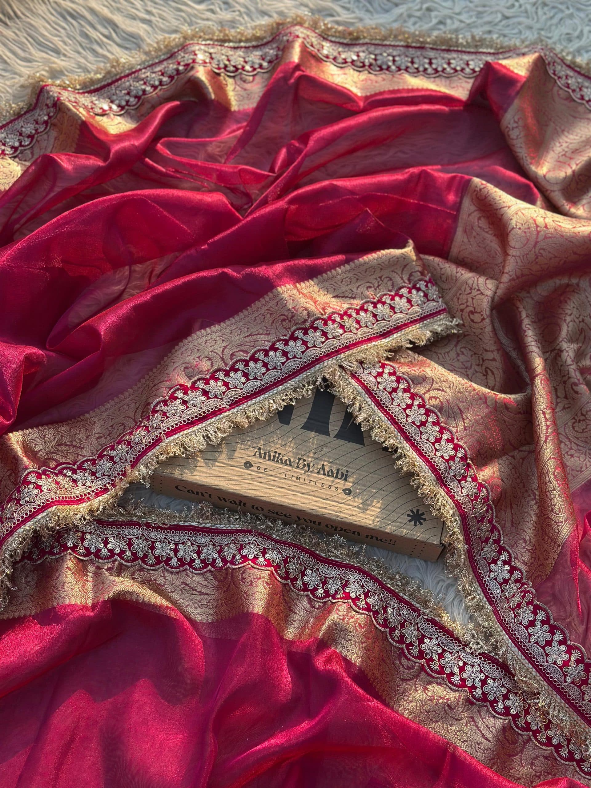 TISSUE LUXE-RANIPINK BRIDAL EDIT SAREE