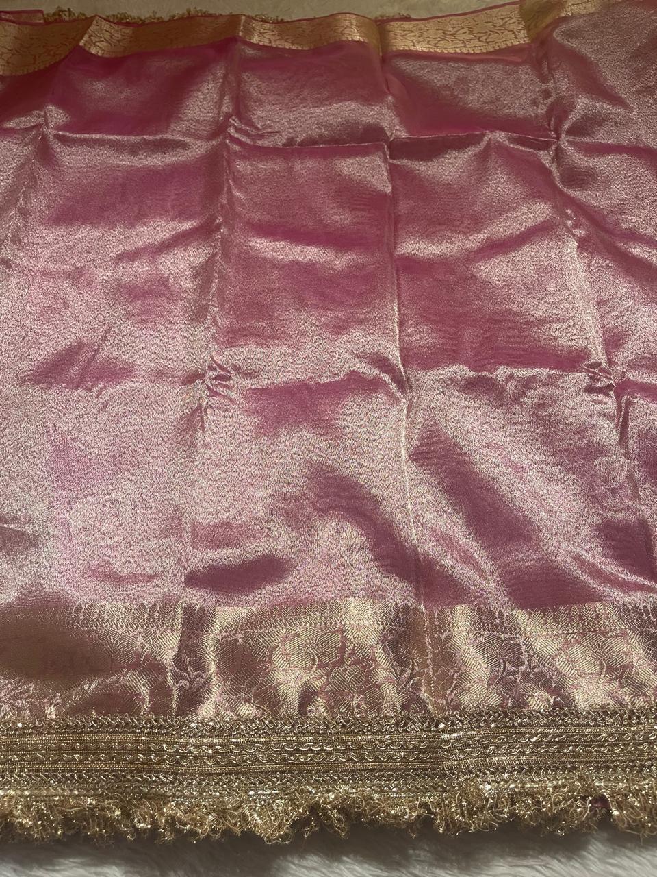 TISSUE LUXE-BABYPINK SAREE