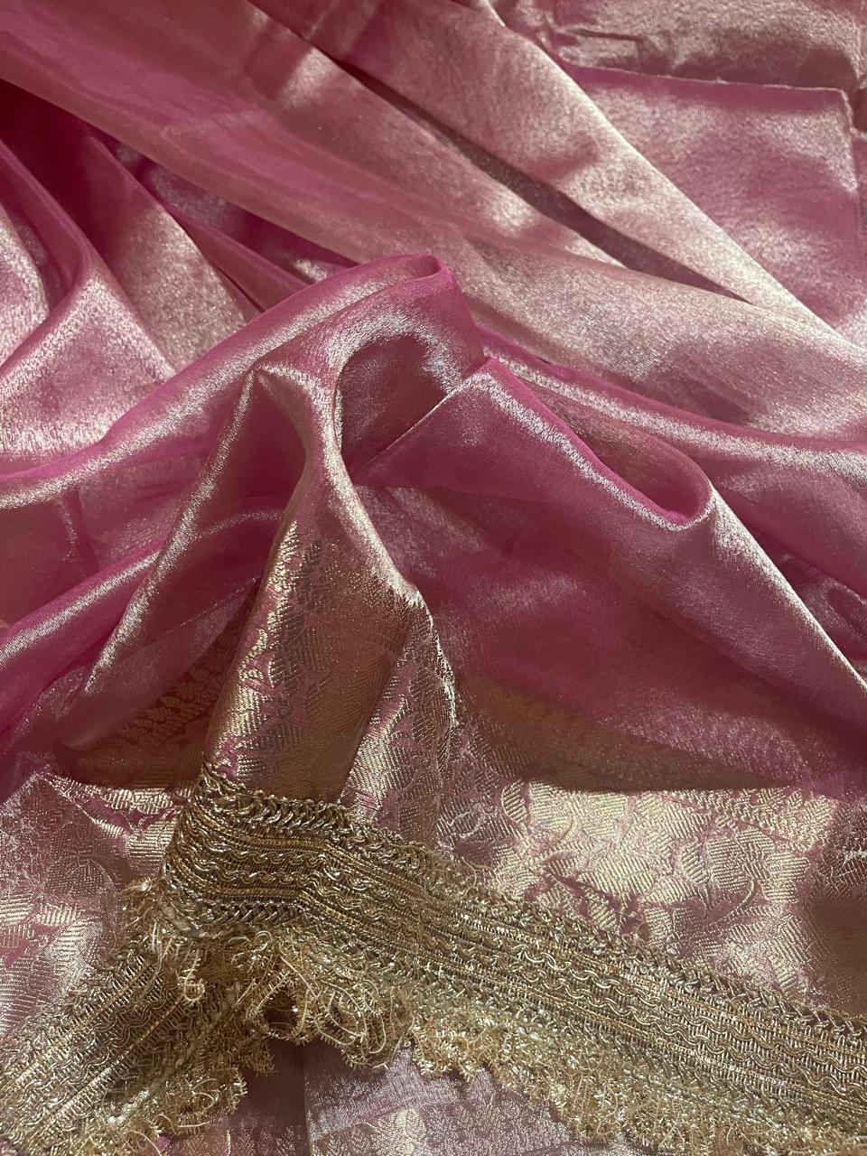 TISSUE LUXE-BABYPINK SAREE