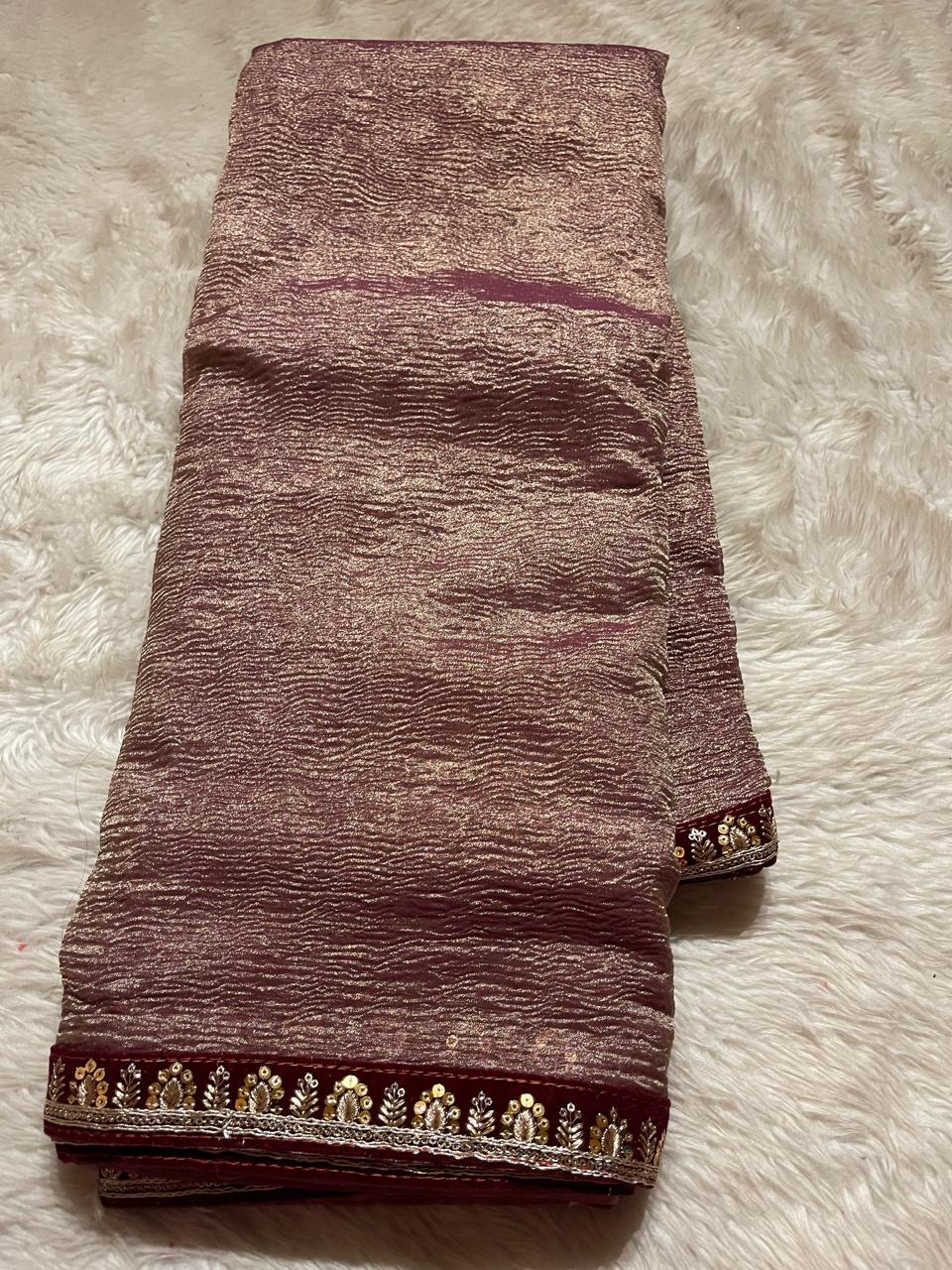 CRUSH LACE SAREE-CS01