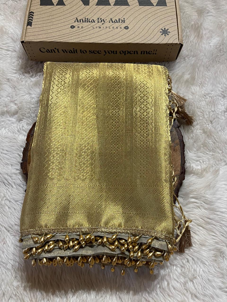ZIGZAG GOLD SAREE