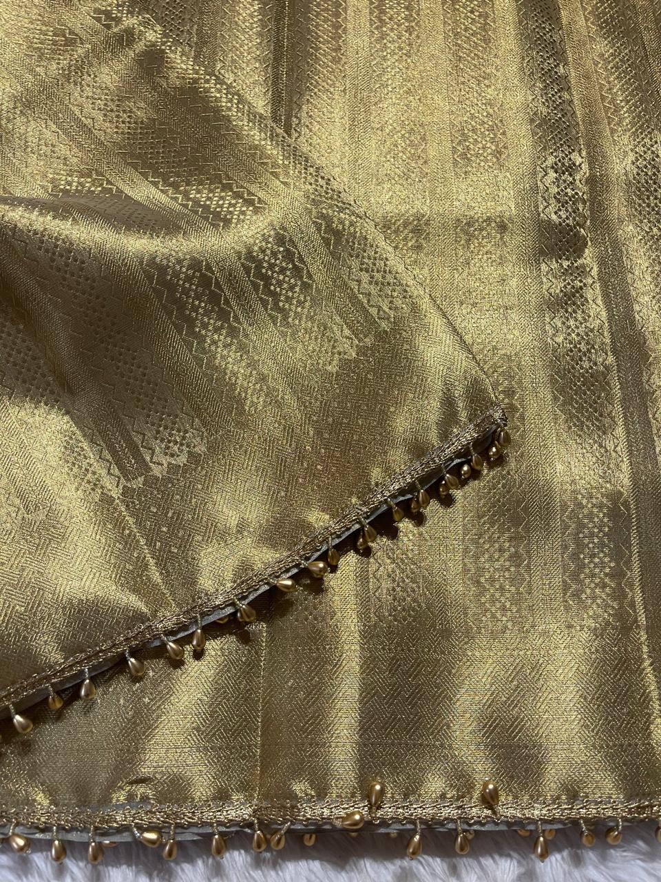 ZIGZAG GOLD SAREE