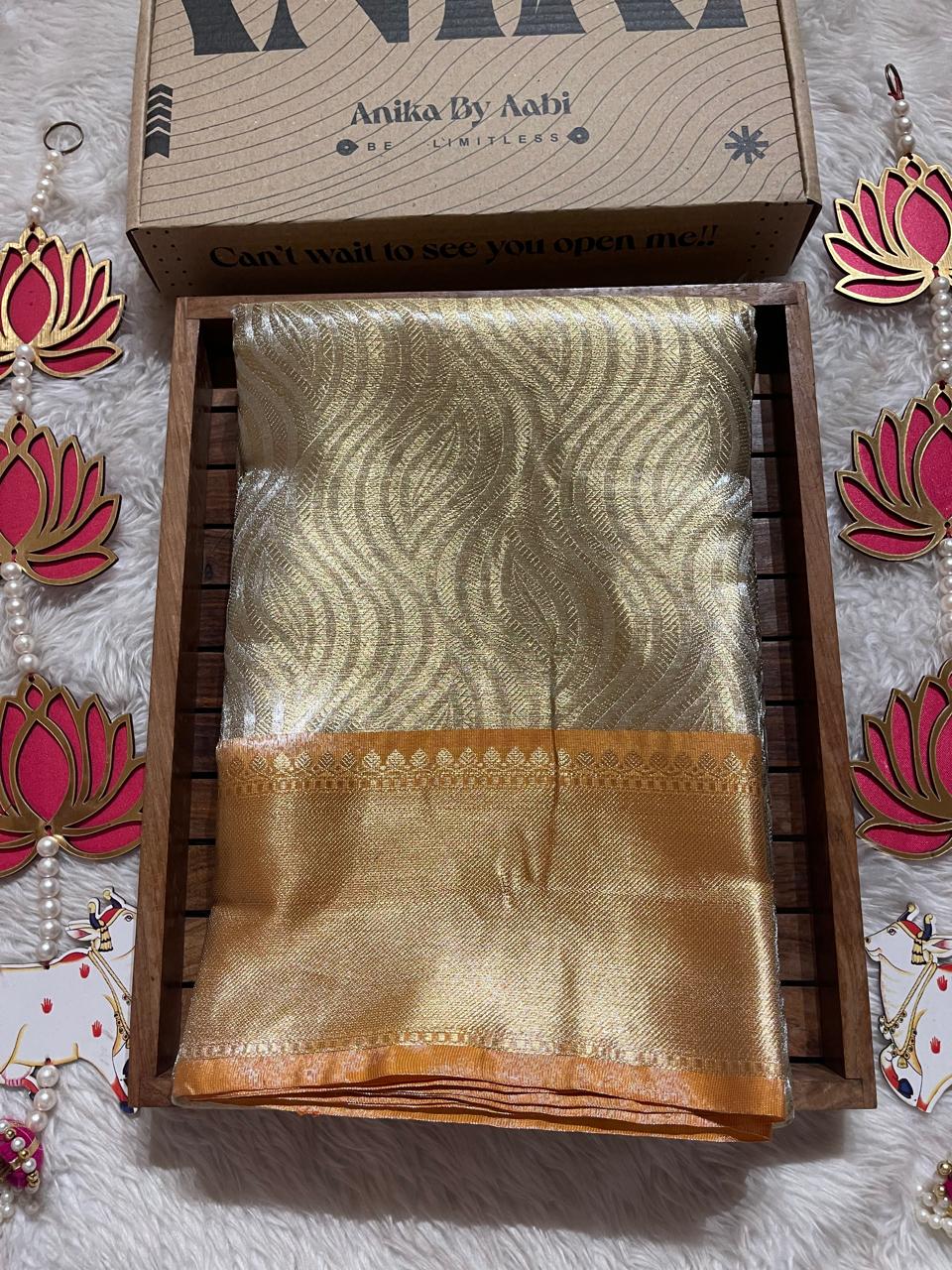 TISSUE SAREE-GOLD
