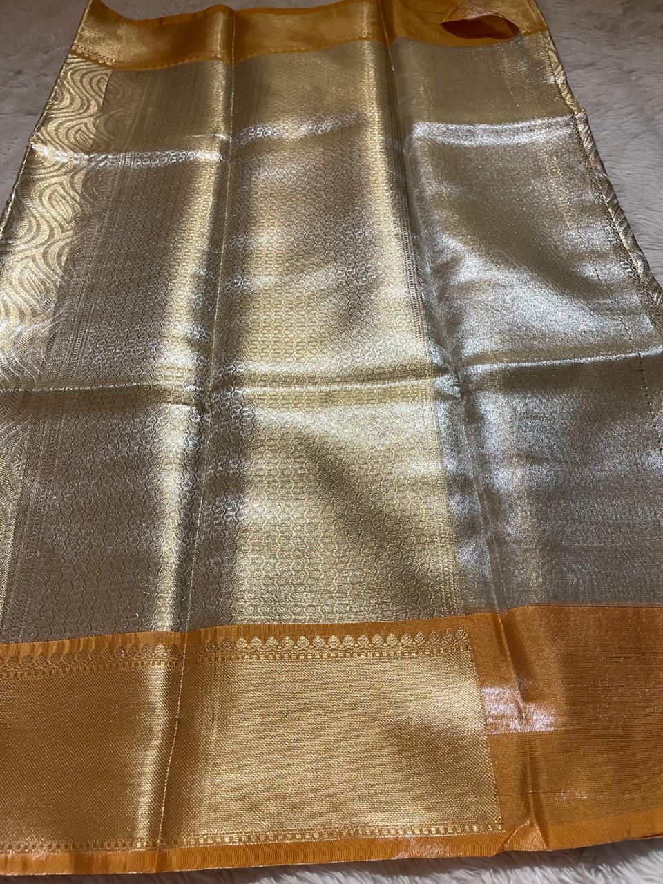 TISSUE SAREE-SILVER