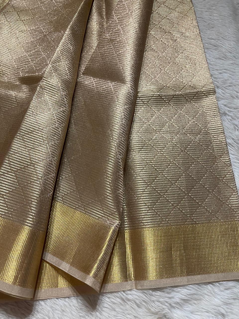 TISSUE SAREE-LIGHT ROSEGOLD