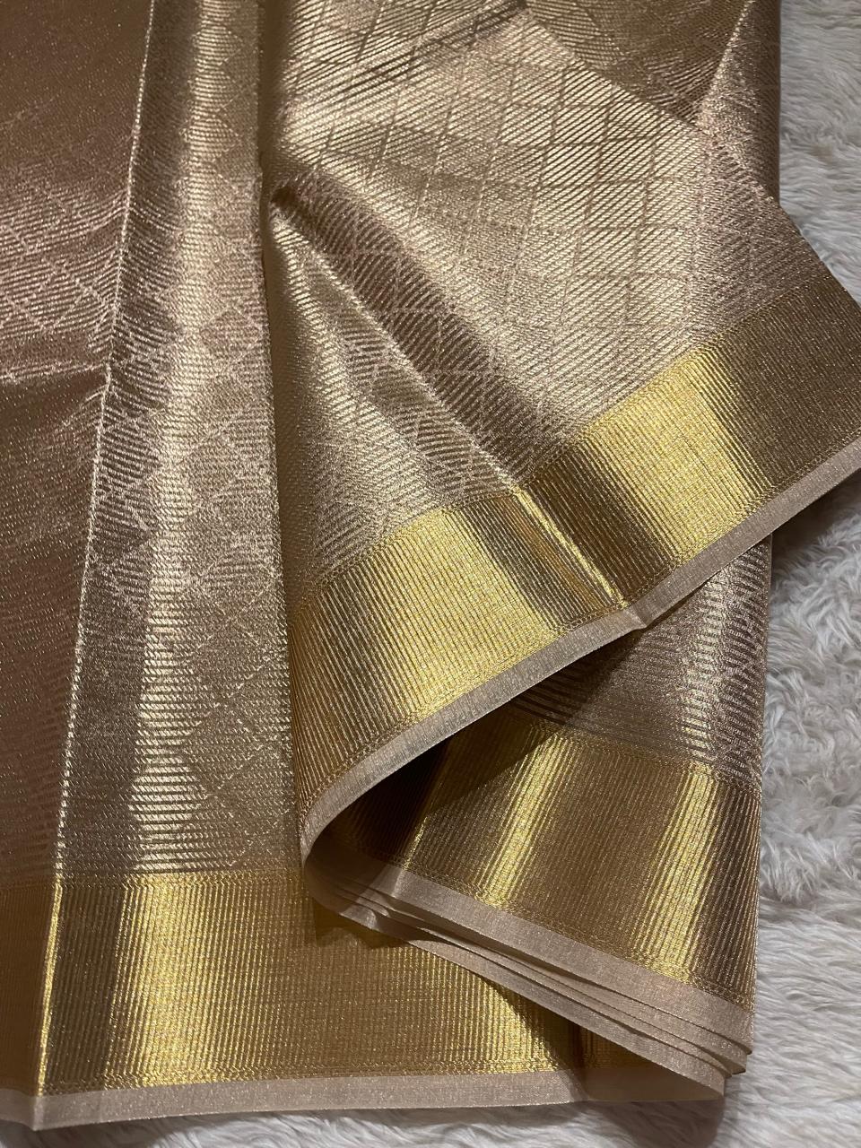 TISSUE SAREE-LIGHT ROSEGOLD