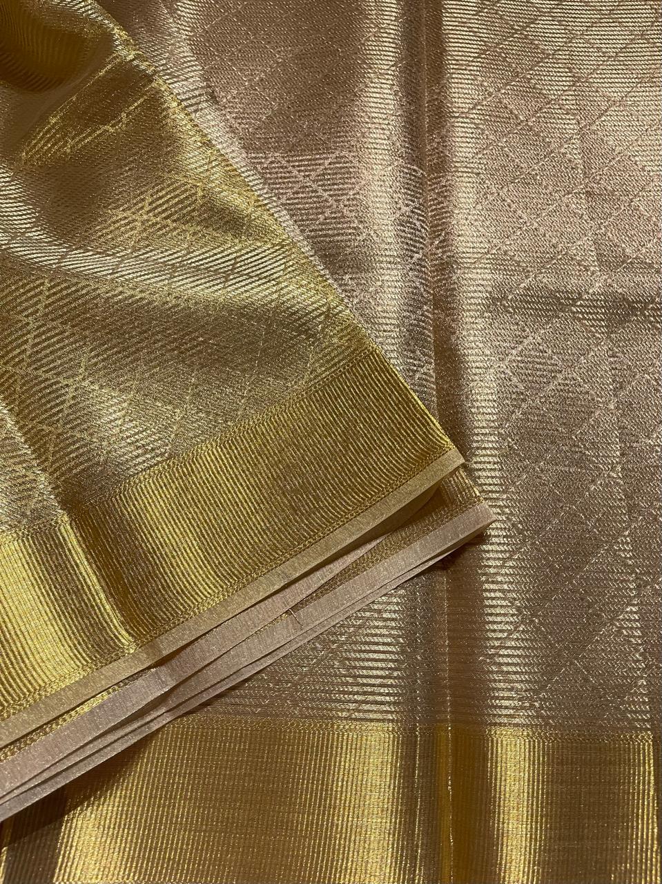 TISSUE SAREE-LIGHT ROSEGOLD
