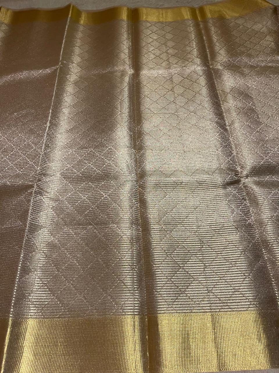 TISSUE SAREE-LIGHT ROSEGOLD