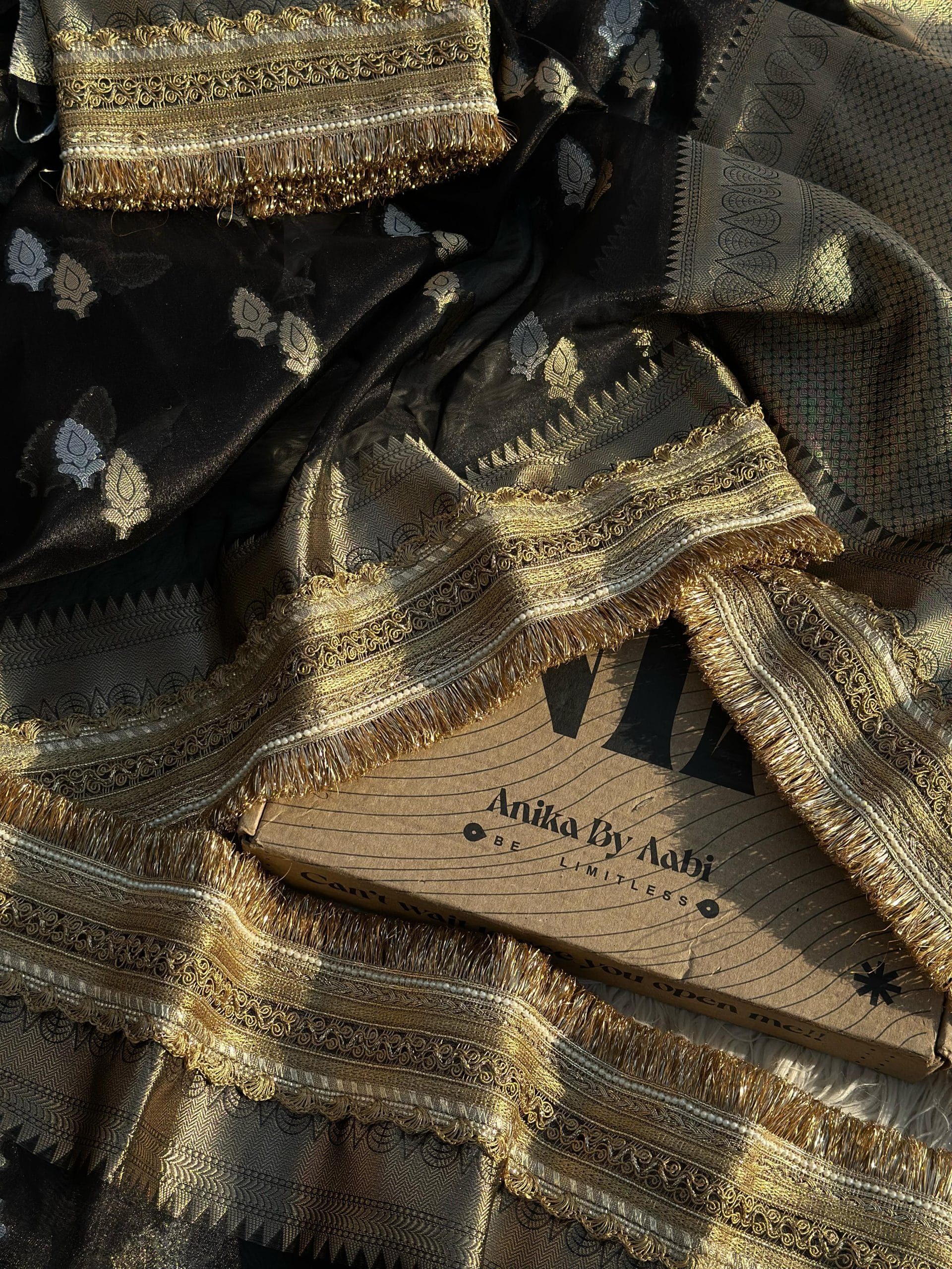 TISSUE LUXE-BLACK SAREE