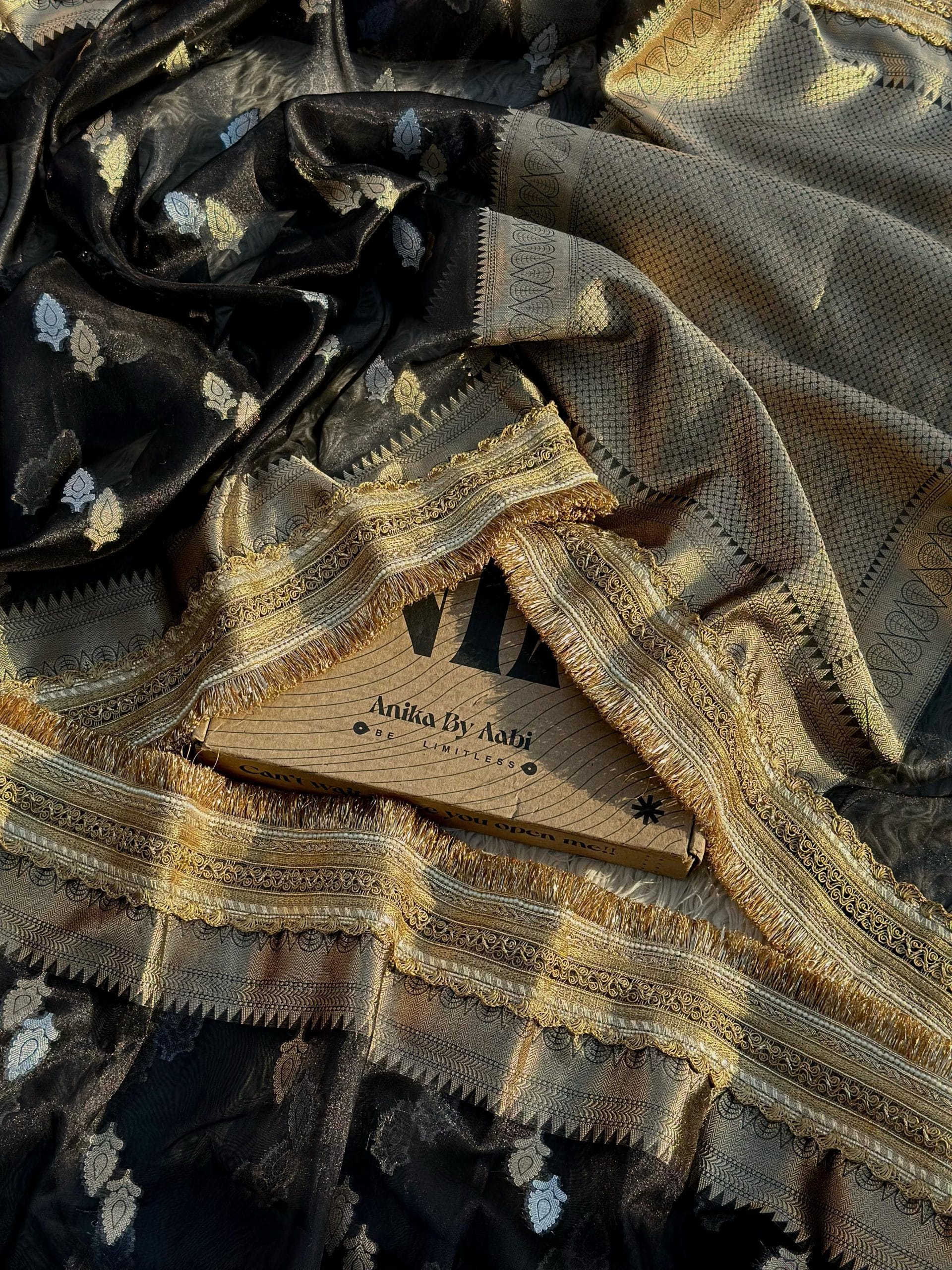 TISSUE LUXE-BLACK SAREE