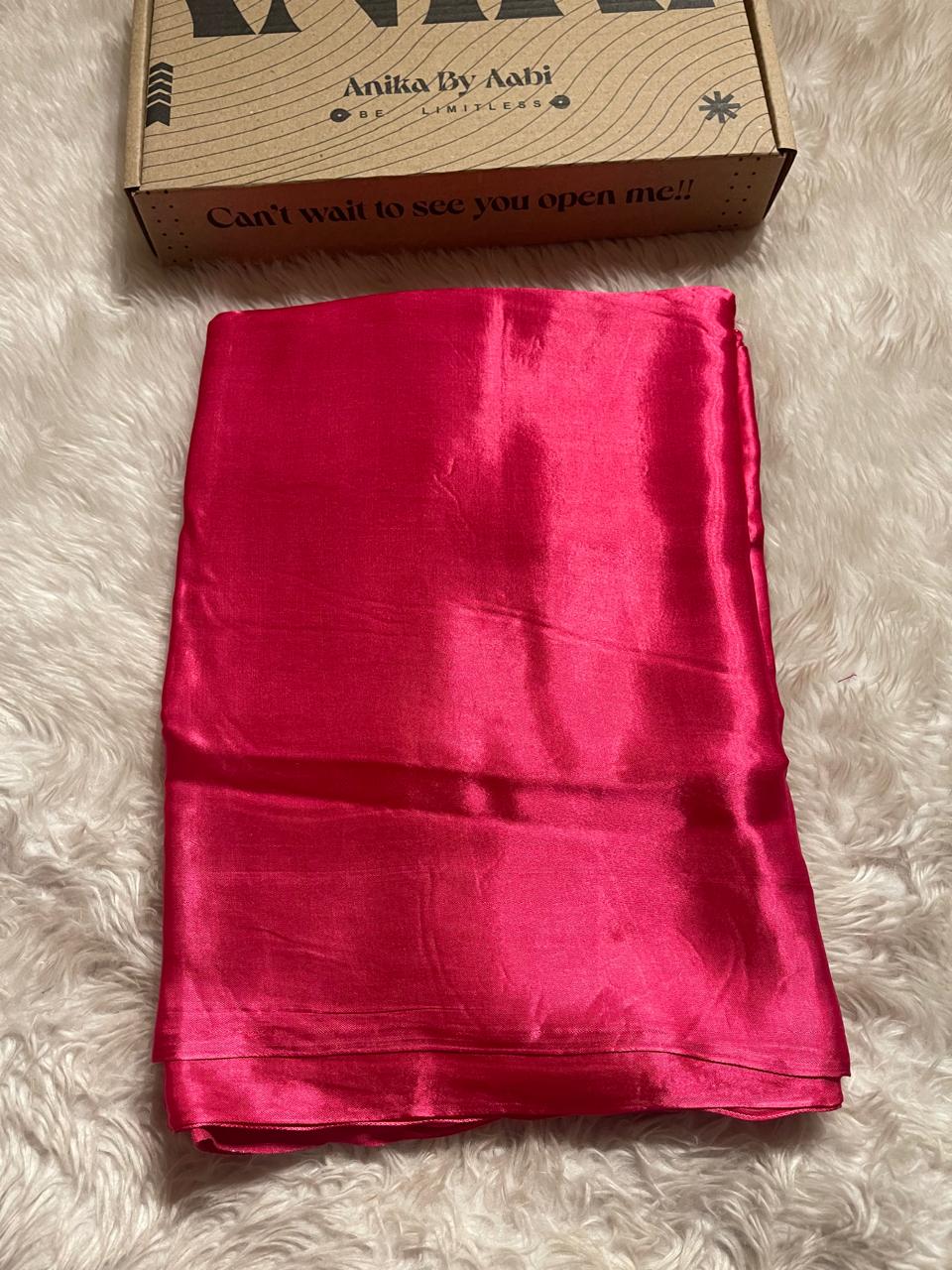 MODAL PLAIN SAREE-DEEP PINK