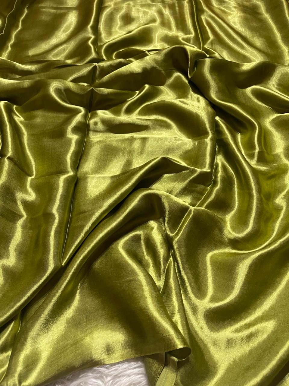 MODAL PLAIN SAREE-MINT GREEN