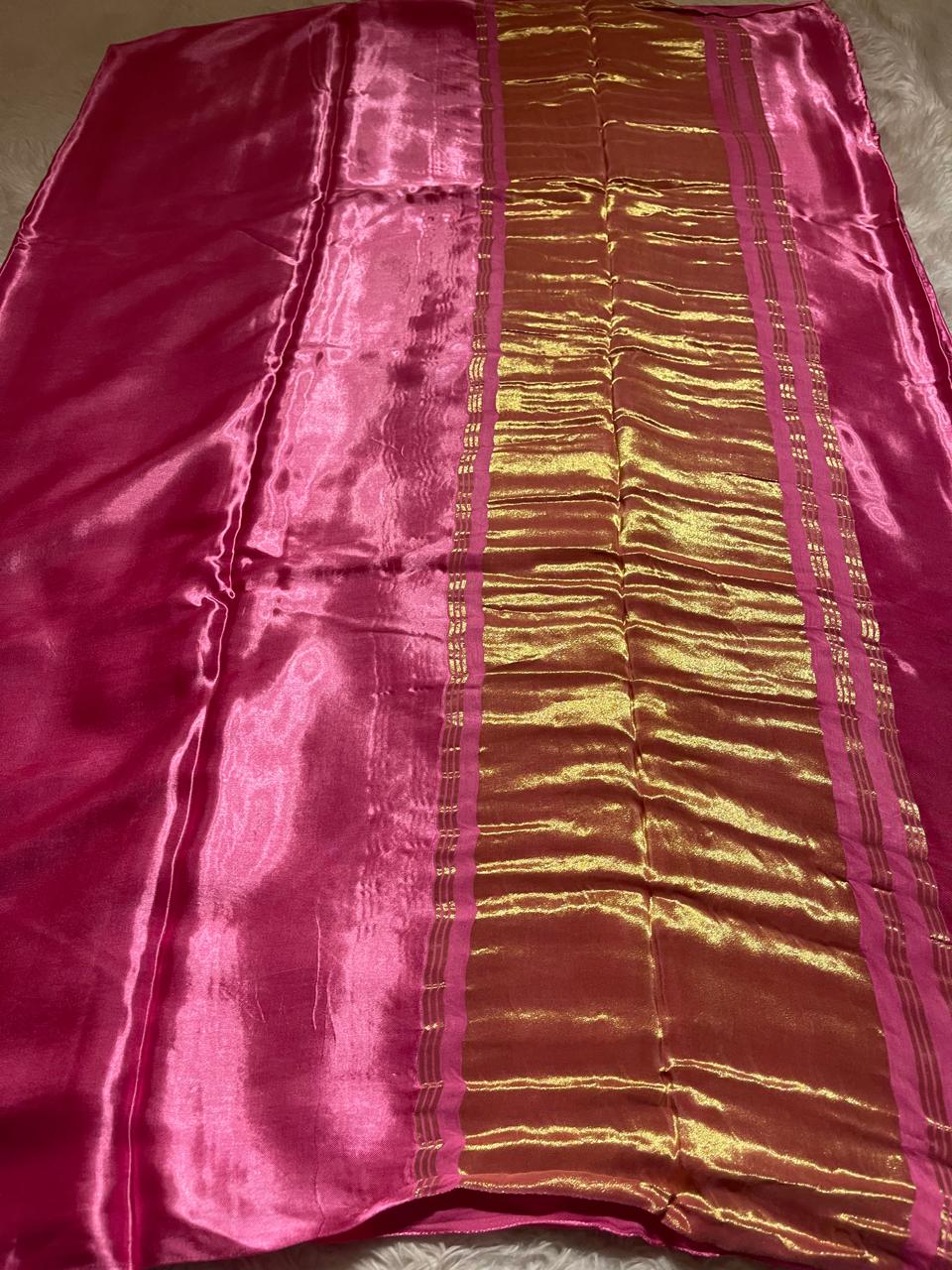 MODAL PLAIN SAREE-ROSE PINK