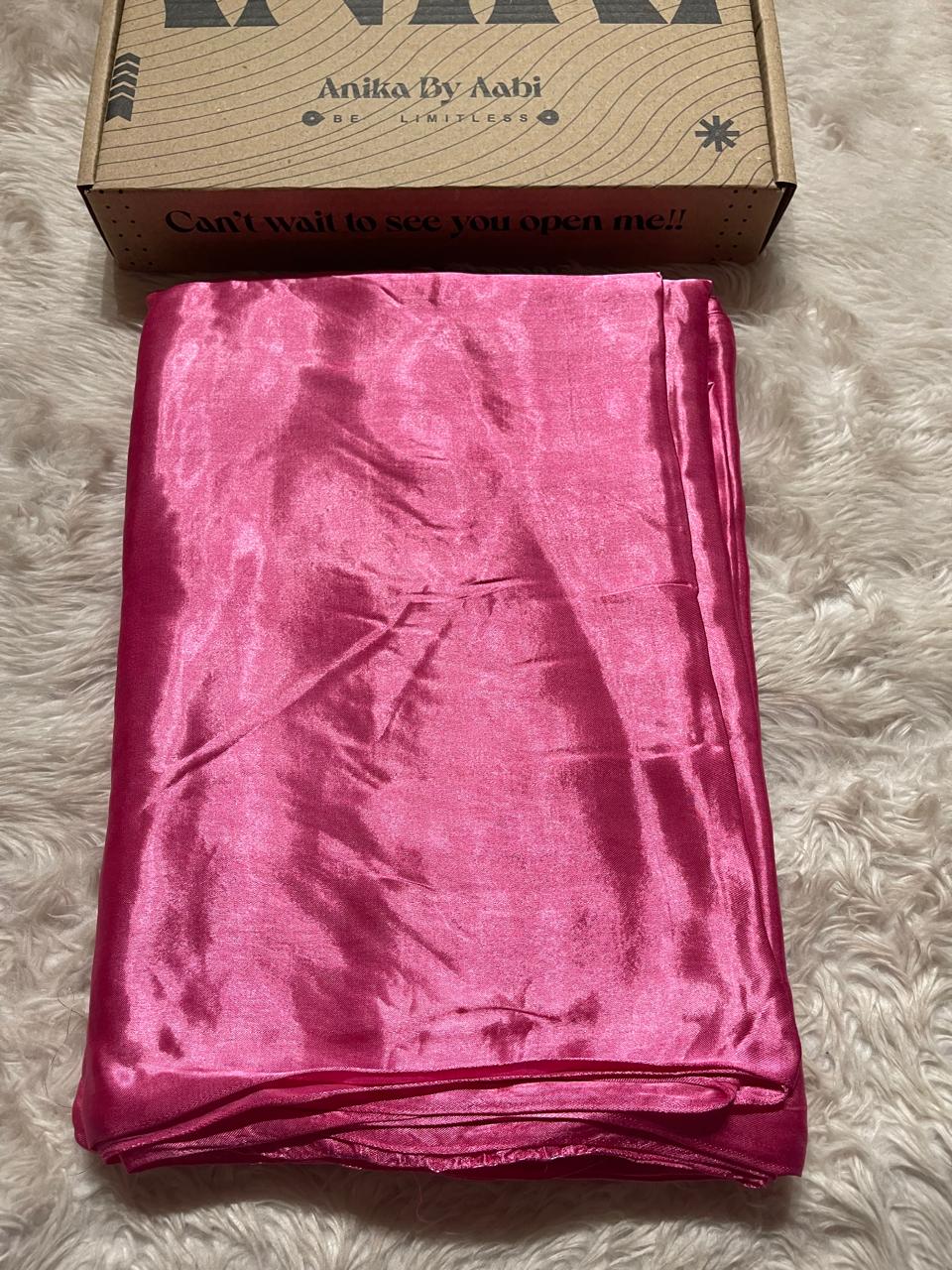 MODAL PLAIN SAREE-ROSE PINK